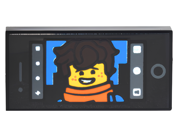 Смартфон Minifigure, Tile 1 x 2 with Cell Phone / Smartphone Screen and Jay Walker Selfie Pattern 3069pb0603 U